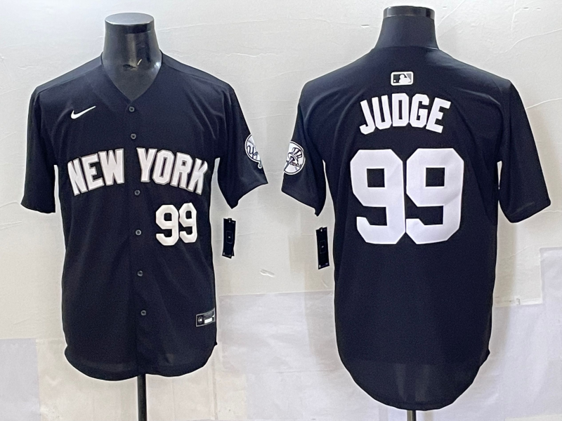Men 2025 New York Yankees #99 Judge black Nike MLB Jersey style 7250011
